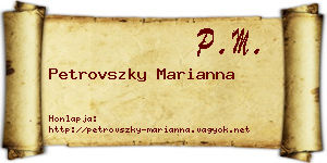 Petrovszky Marianna névjegykártya