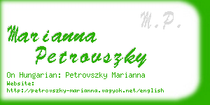 marianna petrovszky business card